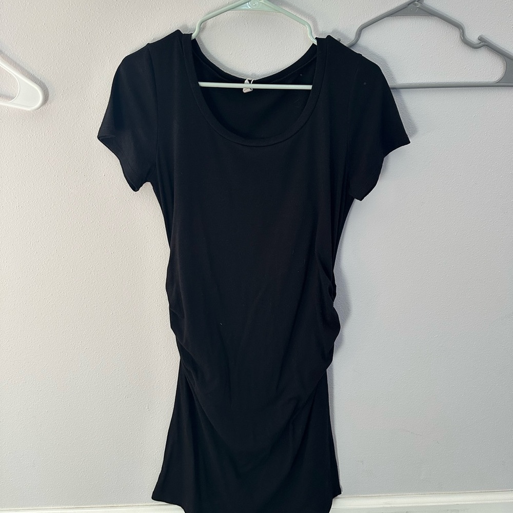 PinkBlush Black Short Sleeve T-Shirt Dress (Medium)
